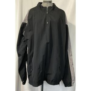 Vintage Russell Athletic Windbreaker Jacket Mens 2XL Two Tone Black
